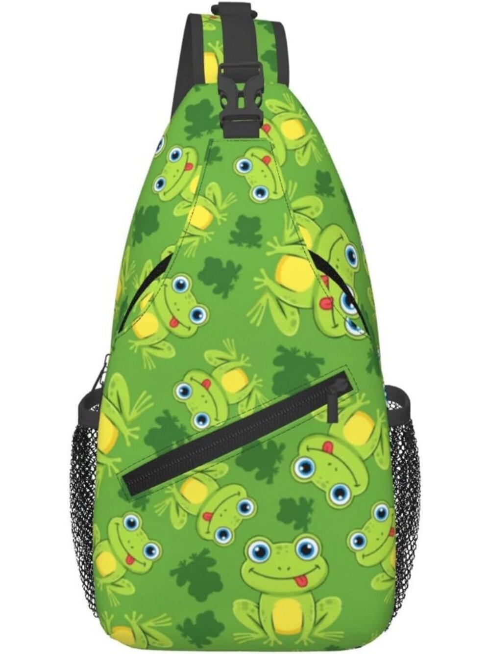 Unisex Cute Frog Halloween Travel Hiking Sling Backpack Casual Crossbody Bag